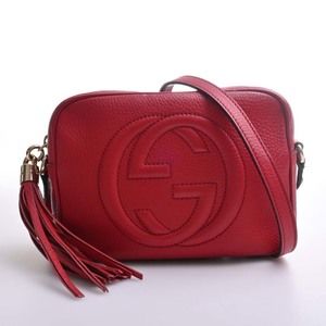 Gucci Soho Leather Disco Shoulder Bag Red